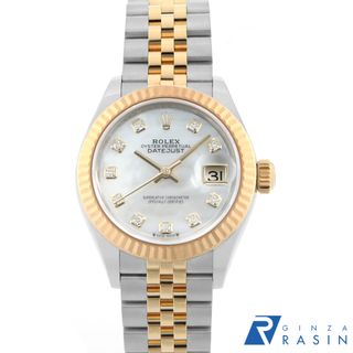 ロレックス(ROLEX)のロレックス デイトジャスト 10Pダイヤ 279173NG ホワイトシェル ランダム番 レディース 中古 腕時計(腕時計)