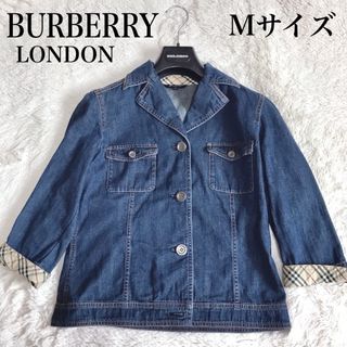 バーバリー(BURBERRY)の美品 BURBERRY デニムジャケット ノバチェック インディゴ ブルー M(Gジャン/デニムジャケット)