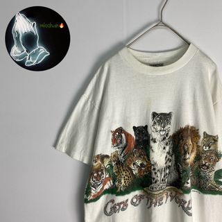 ヴィンテージ　Ｔシャツ　アニマル　両面プリント　90’s　USA製　白(Tシャツ/カットソー(半袖/袖なし))