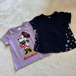 ディズニー(Disney)の100cm Tシャツセット　ミニー&花柄(Tシャツ/カットソー)