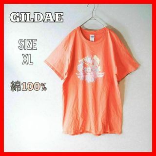 GILDAN - GILDAN ギルダン　プリントTシャツ　綿100% 大きめ　オレンジ　XL