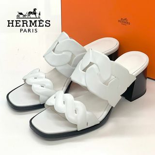 エルメス(Hermes)の7951 エルメス ギャビー レザー サンダル ホワイト (サンダル)