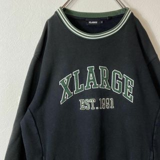 【ビッグ刺繍リンガー】X-LARGE でかろご古着スウェットストリートM長袖