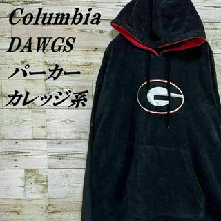 【108】USA規格コロンビアUGA DAWGSフリースパーカートップス刺繍ロゴ