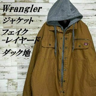 Wrangler - 【112】USA規格ラングラーダック地ワーク系フェイクレイヤードジャケット