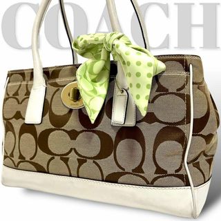 コーチ(COACH)の美品　コーチ　 ショルダーバッグ　トートバッグ　シグネチャー　キャンバス(ショルダーバッグ)