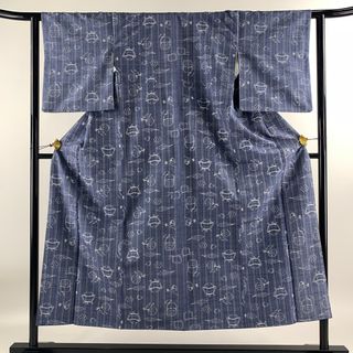 紬 身丈150cm 裄丈62cm 正絹 美品 名品 【中古】(着物)