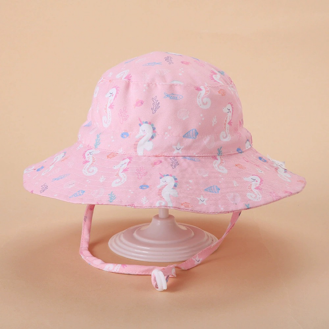 キッズ 帽子夏用 サンハット 紫外線防止 日よけ UVカット あご紐つき キッズ/ベビー/マタニティのこども用ファッション小物(帽子)の商品写真