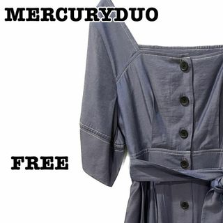 マーキュリーデュオ(MERCURYDUO)の美品 マーキュリーデュオ フロントボタン 前後2way シフォン プリーツ(ロングワンピース/マキシワンピース)