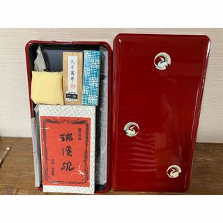 昭和　硯箱一式　未使用品(その他)