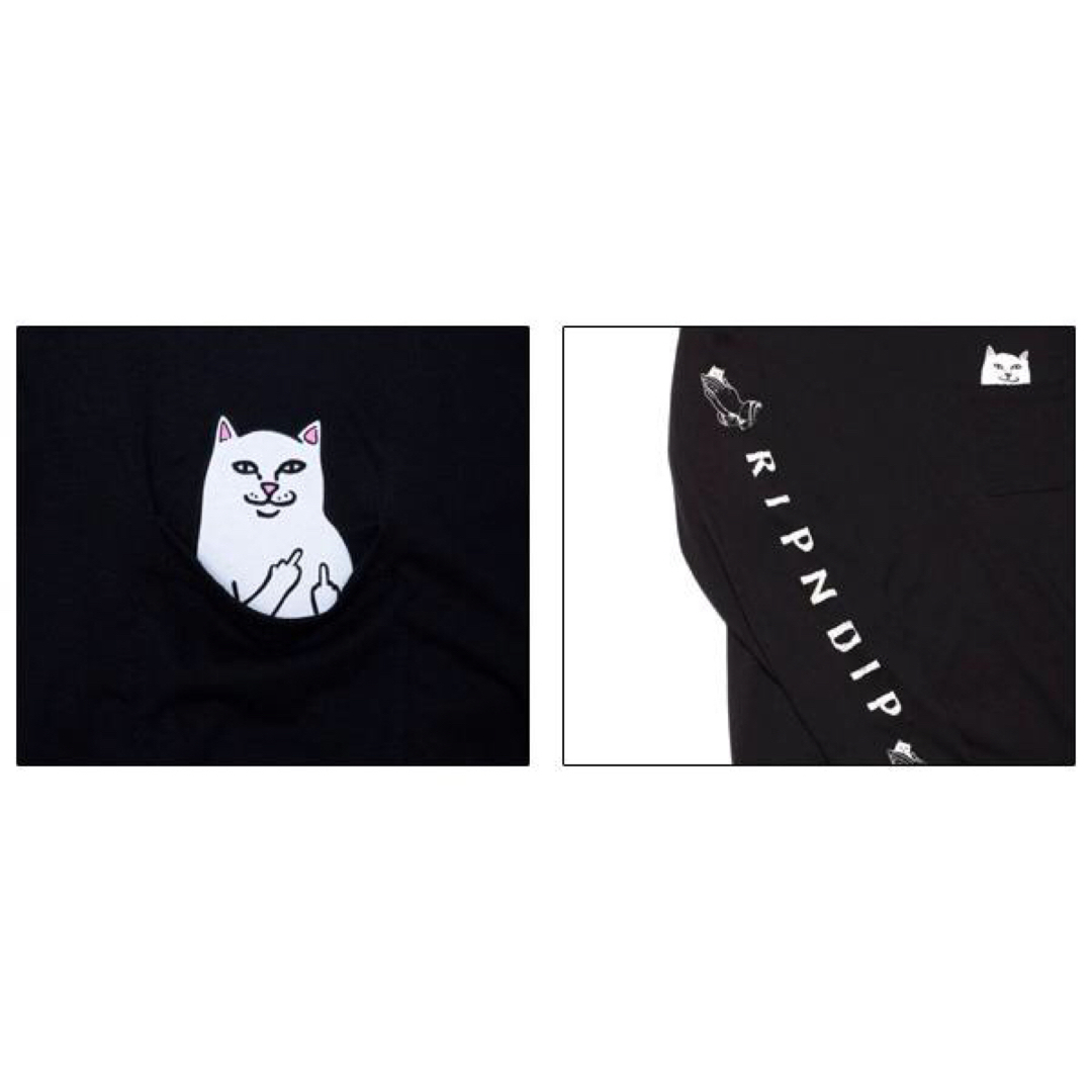 RIPNDIP(リップンディップ)のRIPNDIP ロンT XL Lord Nermal Pocket ブラック メンズのトップス(Tシャツ/カットソー(七分/長袖))の商品写真