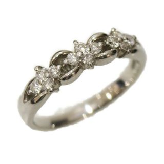 Pt900　プラチナ　リング　指輪　メレダイヤモンド0.30ct　13.5号　フラワー　花　可愛い　綺麗　レディース　ジュエリー　プレゼント包装可　【中古】松前R56号店(リング(指輪))