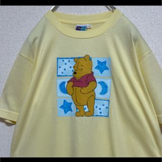 Disney - Pooh くまのプーさん Tシャツ 半袖 イエロー M ディズニー disney