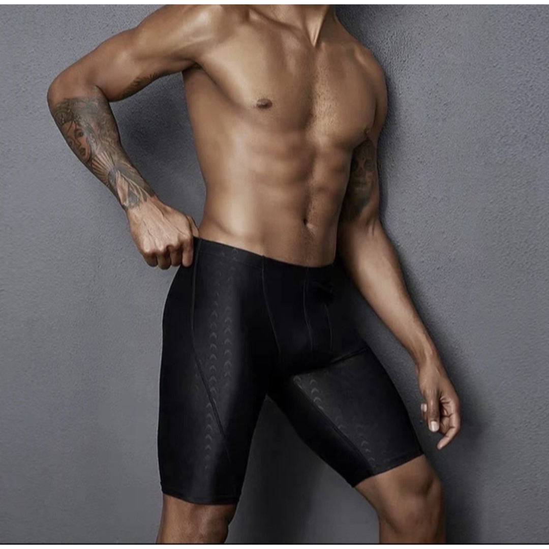 競泳水着 XL メンズ 水泳 パンツ 黒 スイムキャップ トレーニング スポーツ メンズの水着/浴衣(水着)の商品写真