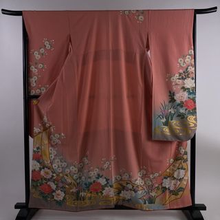 振袖 身丈159cm 裄丈65.5cm 正絹 名品 【中古】(着物)