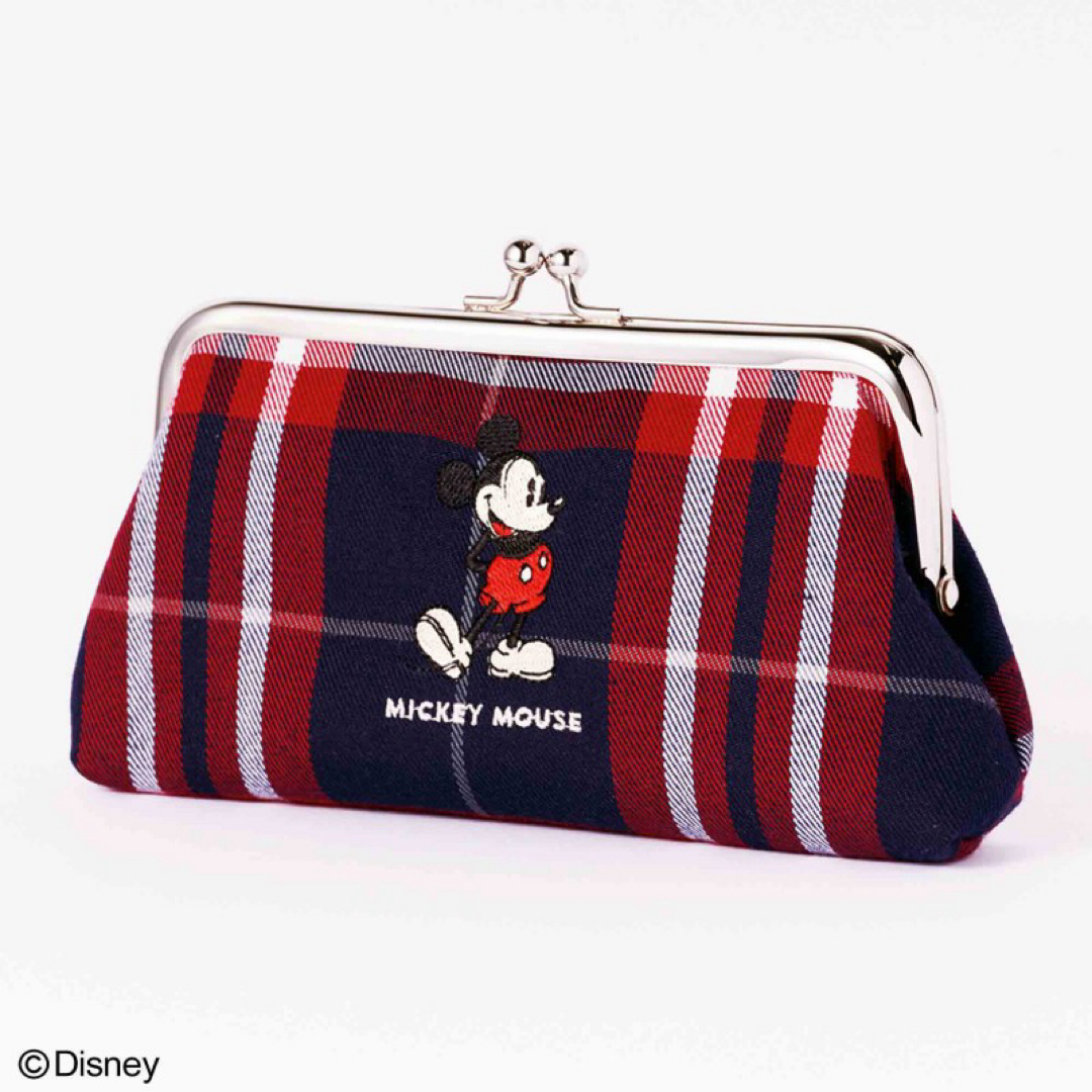 Disney(ディズニー)のMICKEY MOUSE [ミッキーマウス] 刺しゅうが豪華！ 横長がま口ポーチ レディースのファッション小物(ポーチ)の商品写真