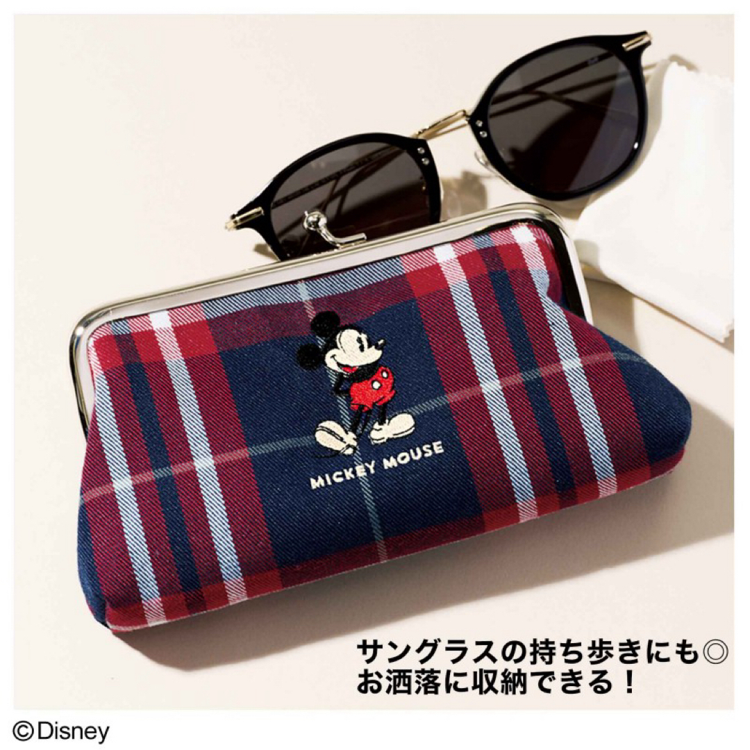 Disney(ディズニー)のMICKEY MOUSE [ミッキーマウス] 刺しゅうが豪華！ 横長がま口ポーチ レディースのファッション小物(ポーチ)の商品写真