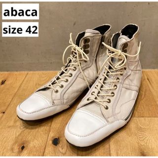 abaca アベイカ　サイドジップブーツ　ホワイトベージュ　メンズ(ブーツ)