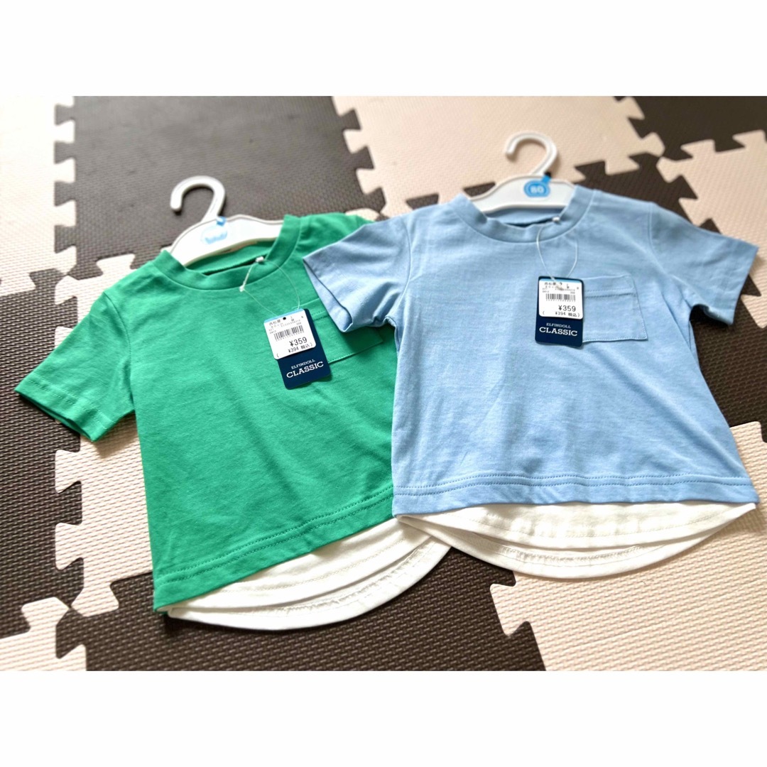 西松屋(ニシマツヤ)のKIDS #半袖 #80cm #新品 . キッズ/ベビー/マタニティのベビー服(~85cm)(Ｔシャツ)の商品写真