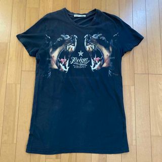 レイン(REIGN)のレイン　ロゴTシャツ メンズ　イタリア製 REIGN 黒　美品　希少サイズ(Tシャツ/カットソー(半袖/袖なし))