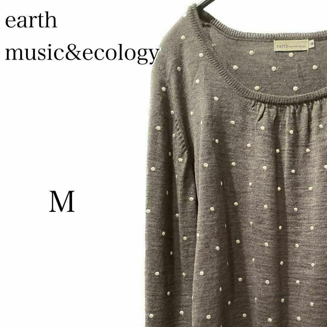 匿名配送　アースミュージックアンドエコロジー　セーター　レディース　刺繡　グレー レディースのトップス(ニット/セーター)の商品写真