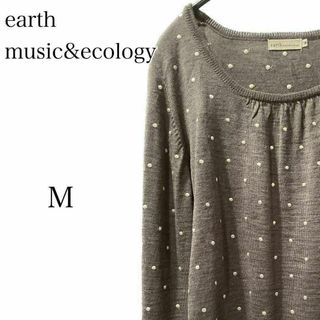 匿名配送　アースミュージックアンドエコロジー　セーター　レディース　刺繡　グレー(ニット/セーター)