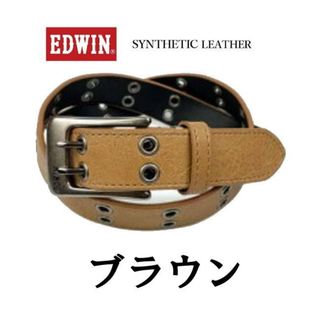 ブラウン EDWIN エドウイン ダブルピン デザイン ベルト 1156(ベルト)