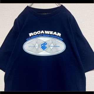 ロカウェア(Rocawear)のROCA WEAR ロカウェア Tシャツ 半袖 ネイビー L(Tシャツ/カットソー(半袖/袖なし))