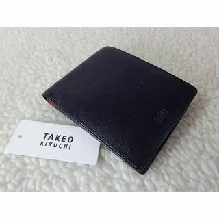 タケオキクチ(TAKEO KIKUCHI)の【新品・本物】TAKEO KIKUCHI  二つ折財布/紺 ￥12,650-(折り財布)