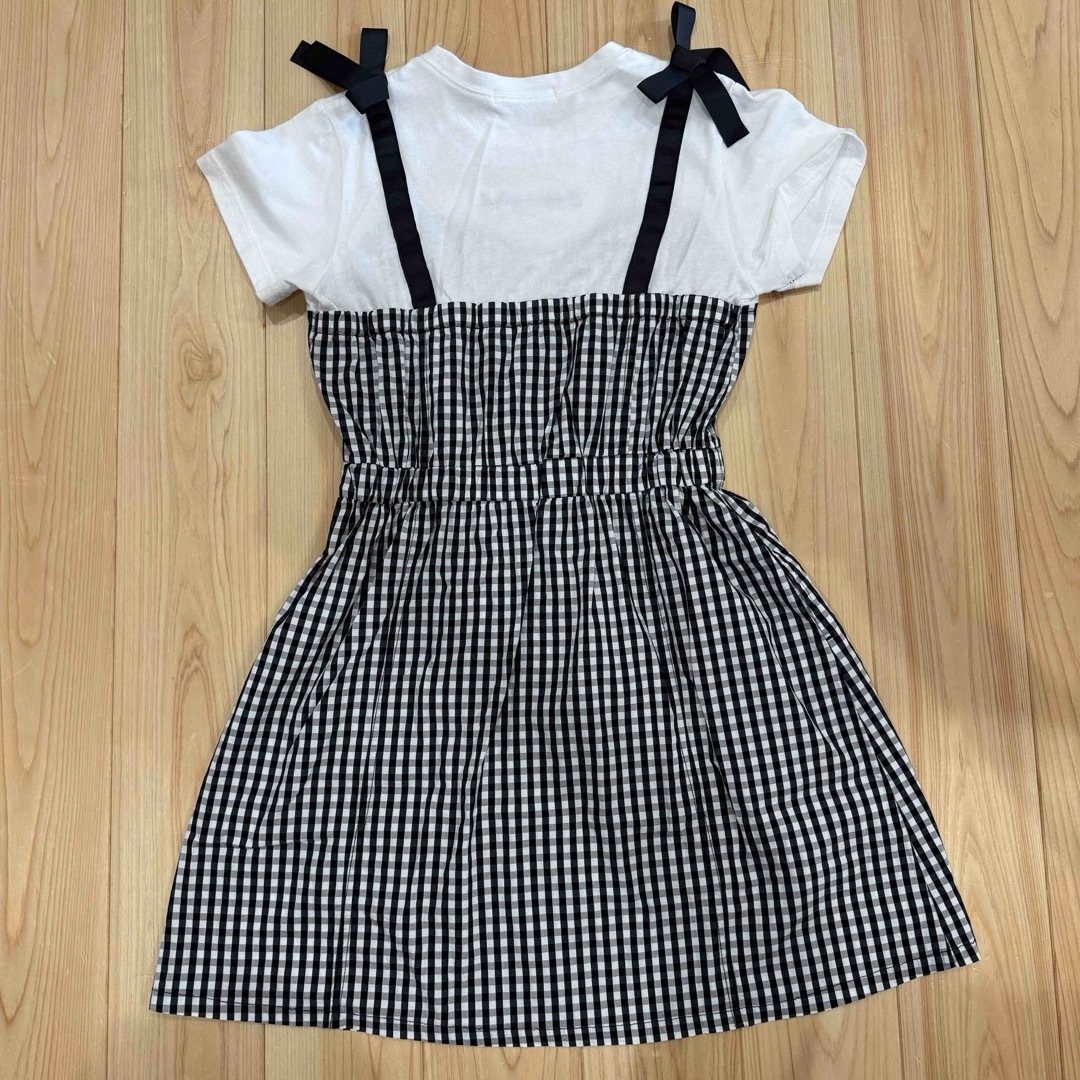  美品　ワンピース　スカート　150 小学生　女の子　半袖　ギンガムチェック キッズ/ベビー/マタニティのキッズ服女の子用(90cm~)(ワンピース)の商品写真