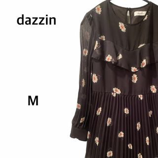 ダズリン(dazzlin)の匿名配送 ダズリンdazzlin ブラウス プリーツ クロベース花柄トップス(シャツ/ブラウス(長袖/七分))