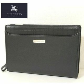 バーバリー(BURBERRY)の未使用級★バーバリーロンドン★クラッチバッグ サフィアーノレザー ブラック(セカンドバッグ/クラッチバッグ)