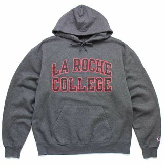 チャンピオン(Champion)のChampionチャンピオン LA ROCHE COLLEGE スウェットパーカー チャコールグレー L★フーディー カレッジ ロッチ オーバーサイズ(パーカー)