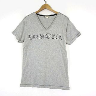 ディーゼル(DIESEL)のディーゼル Tシャツ イラスト ロゴ モチーフ Vネック 半袖 L グレー(Tシャツ/カットソー(半袖/袖なし))