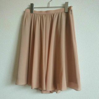 【sabena】 シフォン スカート 　オレンジ　ブラウン　ひざ上　ひざ丈(ひざ丈スカート)