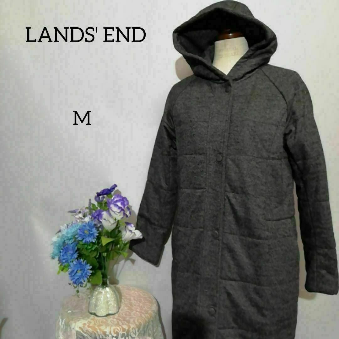 LANDS’END(ランズエンド)のランズエンド　極上美品　ダウンジャケット　Mサイズ　グレー系色 レディースのジャケット/アウター(ダウンジャケット)の商品写真