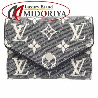 ルイヴィトン(LOUIS VUITTON)のLOUIS VUITTON ルイヴィトン 三つ折り財布 ポルトフォイユ ヴィクトリーヌ M81859 モノグラム ジャガードデニム グレー ブラック/180382【中古】(財布)