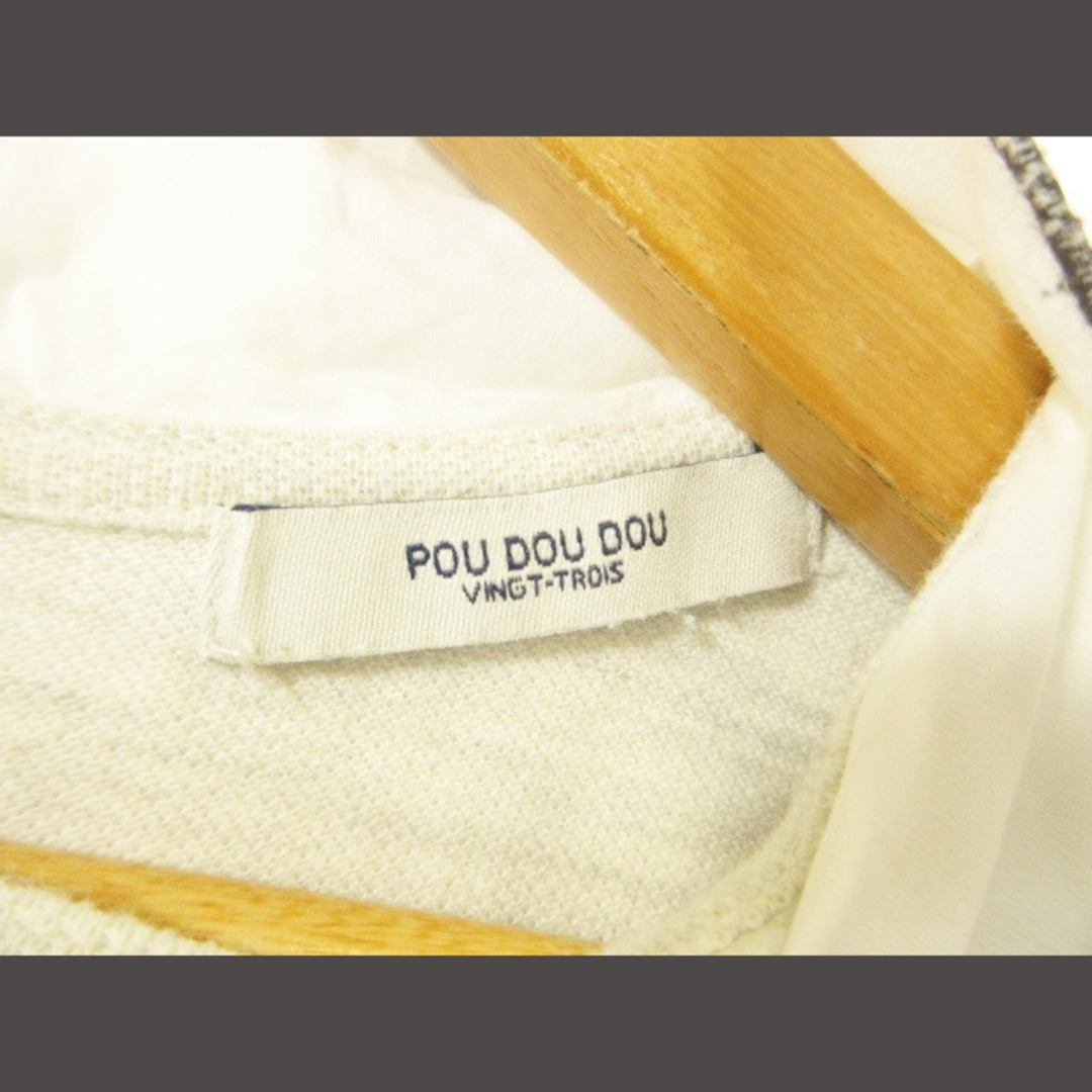 POU DOU DOU(プードゥドゥ)のPOU DOU DOU ポロシャツ 半袖 花刺繍 無地 シンプル グレー M  レディースのトップス(ポロシャツ)の商品写真