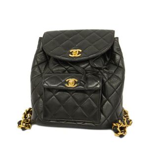 シャネル(CHANEL)の【4he5916】シャネル リュックサック/マトラッセ/ラムスキン/ブラック/ゴールド金具 【中古】 レディース(リュック/バックパック)