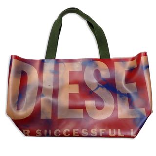 DIESEL - ディーゼル レッドオーバーロゴ PVC トートバッグ[b38-63］