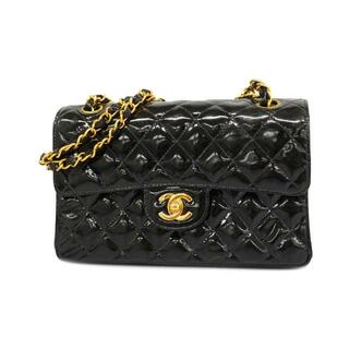 シャネル(CHANEL)の【4he5917】シャネル ショルダーバッグ/マトラッセ/ダブルフェイス/Wチェーン/パテントレザー/ブラック/ゴールド金具 【中古】 レディース(ショルダーバッグ)