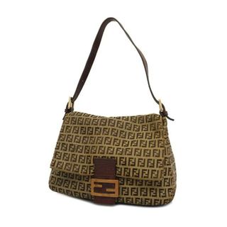 フェンディ(FENDI)の【4he5921】フェンディ ショルダーバッグ/ズッキーノ/ナイロンキャンバス/カーキ/ブラウン/ゴールド金具 【中古】 レディース(ショルダーバッグ)