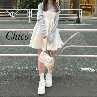 who's who Chico - 新品 Chico ジャガードミニキャミワンピース