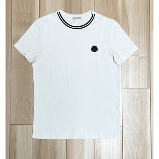 モンクレール(MONCLER)の［極美品］モンクレール　Tシャツ　ホワイト×ブラック　M(Tシャツ/カットソー(半袖/袖なし))