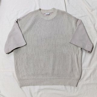 ドリスヴァンノッテン(DRIES VAN NOTEN)のアーカイブ　ドリスヴァンノッテン　ニットスウェット半袖シャツ　プルオーバー(ニット/セーター)