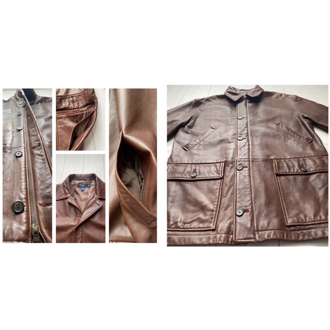 POLO RALPH LAUREN - 美品 90s POLO ラルフローレン レザー カー POLO RALPH LAUREN - 美品 90s POLO ラルフローレン レザー カー