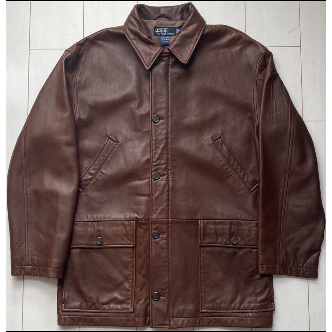 POLO RALPH LAUREN - 美品 90s POLO ラルフローレン レザー カー POLO RALPH LAUREN - 美品 90s POLO ラルフローレン レザー カー