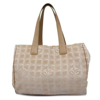 シャネル(CHANEL)の【4ia0035】シャネル トートバッグ/ニュートラベル/ナイロン/ベージュ/ゴールド金具 【中古】レディース(トートバッグ)