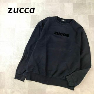 zucca アップリケ ロゴ スウェット トレーナー ブラック