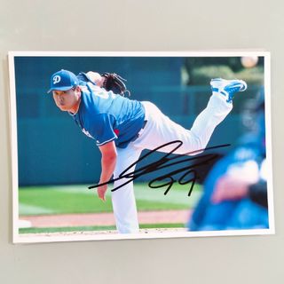 リュ・ヒョンジン直筆サイン入り2Lサイズ写真…Ryu Hyun-Jin